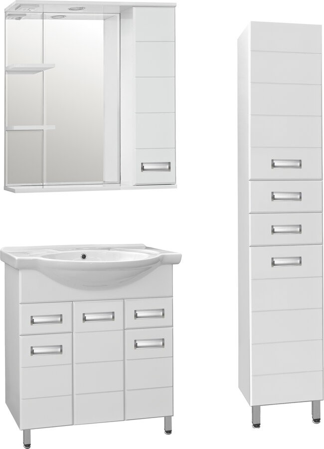 Шкаф с зеркалом для ванной Style Line Ирис 75 (с подсветкой) Шкаф с зеркалом для ванной Style Line Ирис 75 (с подсветкой)