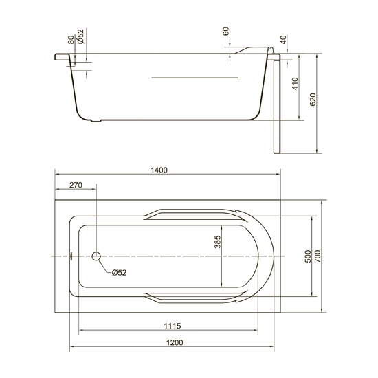 Ванна акриловая Cersanit Santana 140x70 (с ножками и экраном) Ванна акриловая Cersanit Santana 140x70 (с ножками и экраном)