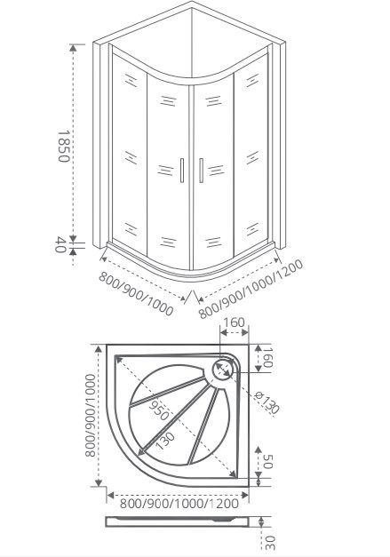 Душевой уголок GoodDoor INFINITY R-100-G-CH 100x100 Душевой уголок GoodDoor INFINITY R-100-G-CH 100x100