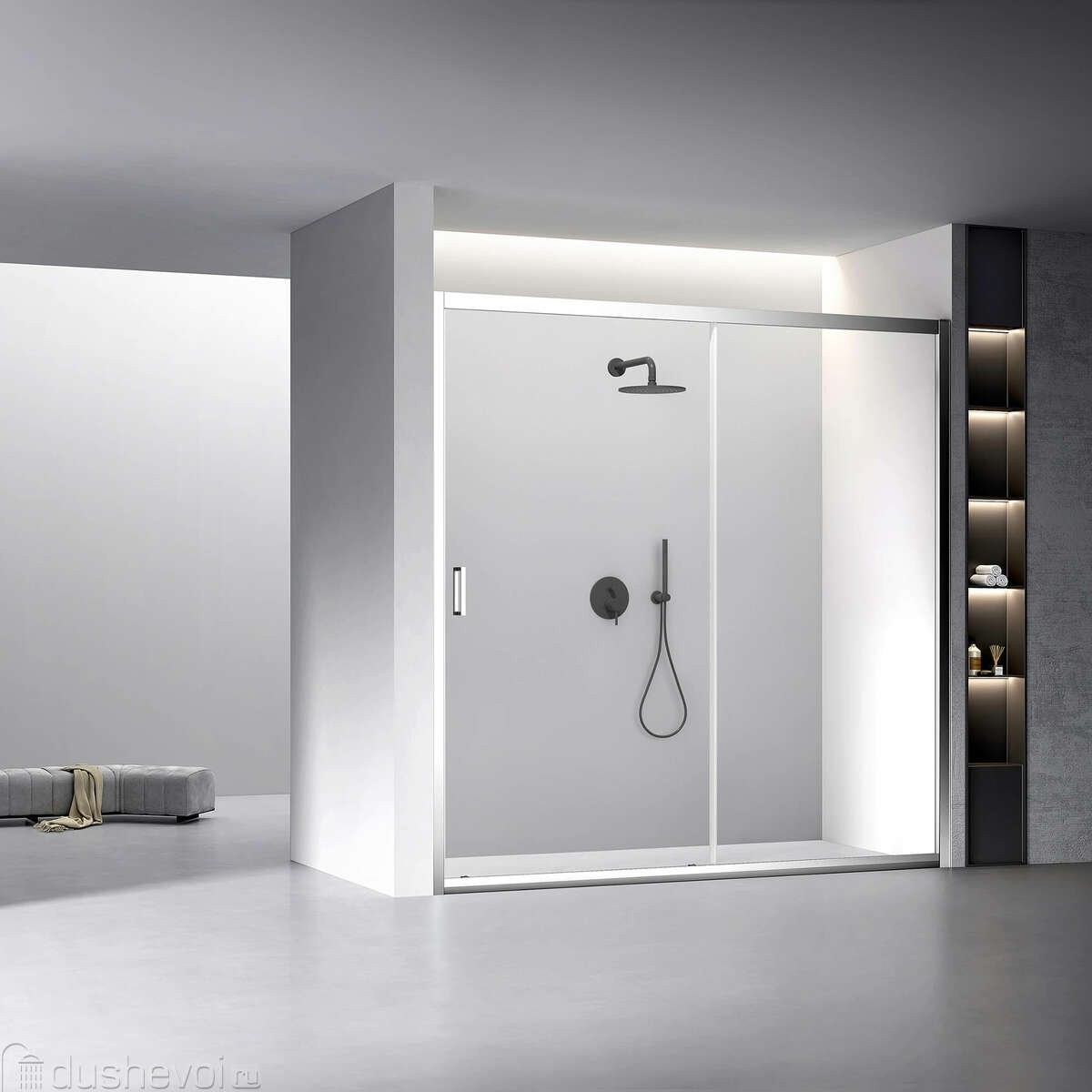 Душевая дверь Veconi Vianno VN-60 160x195 стекло прозрачное / профиль хром Душевая дверь Veconi Vianno VN-60 160x195 стекло прозрачное / профиль хром