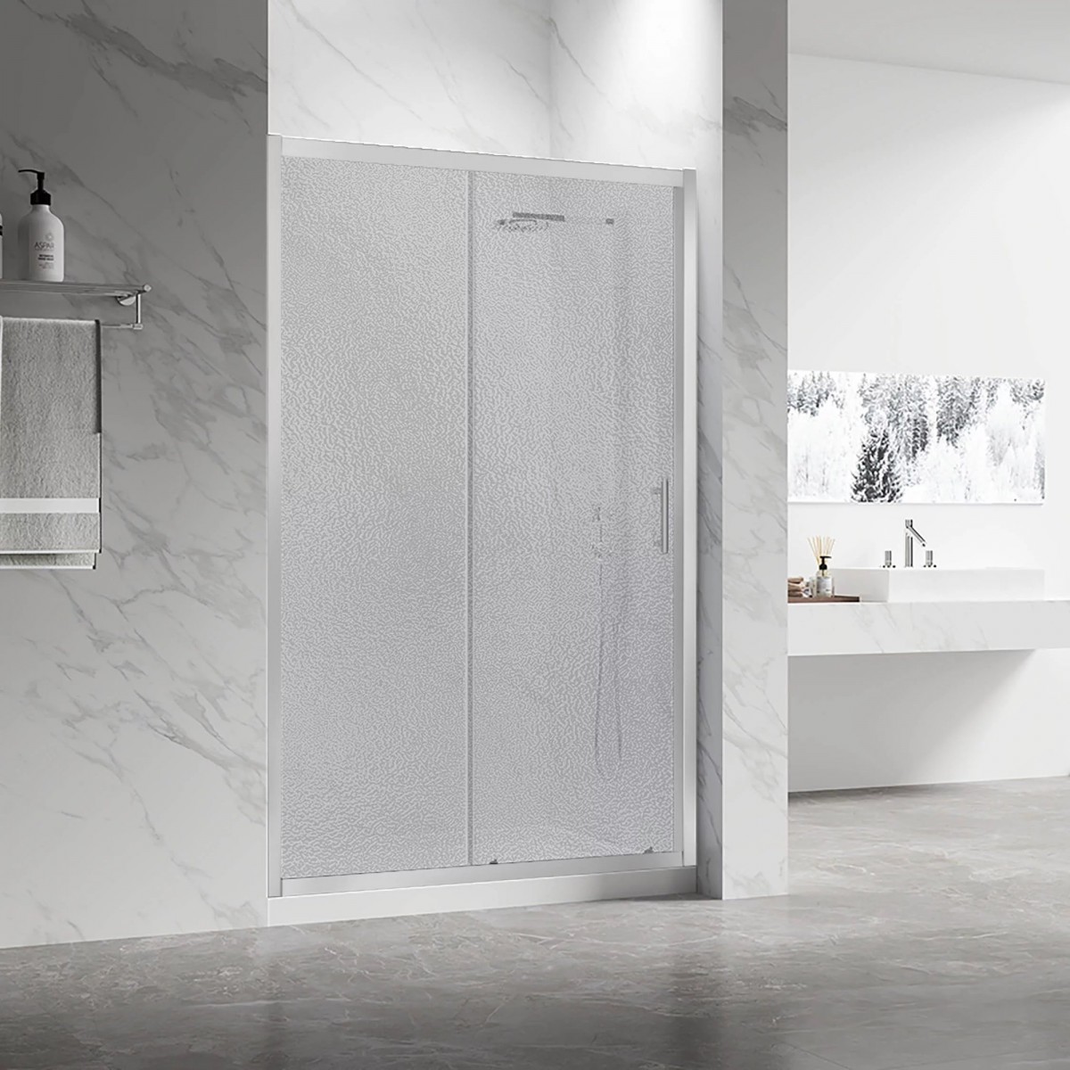 Душевая дверь Veconi Vianno VN-55 100x195 стекла pear / профиль хром Душевая дверь Veconi Vianno VN-55 100x195 стекла pear / профиль хром