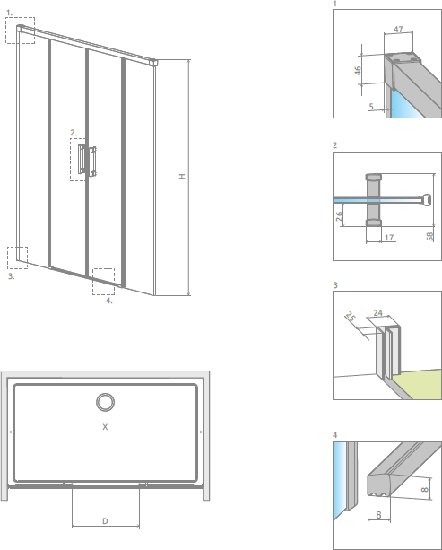 Душевая дверь Radaway Idea Black DWD 190x200 Душевая дверь Radaway Idea Black DWD 190x200