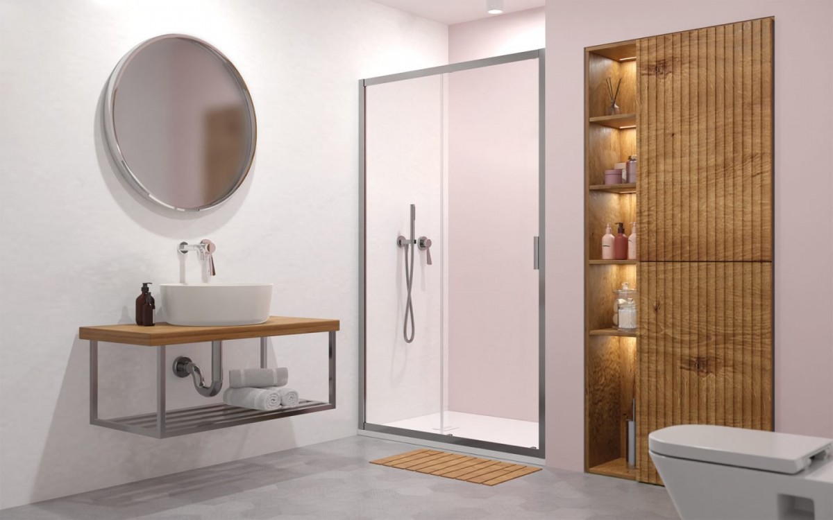 Душевая дверь Radaway ALIENTA DWJ 140x190 стекла прозрачные, профиль хром Душевая дверь Radaway ALIENTA DWJ 140x190 стекла прозрачные, профиль хром