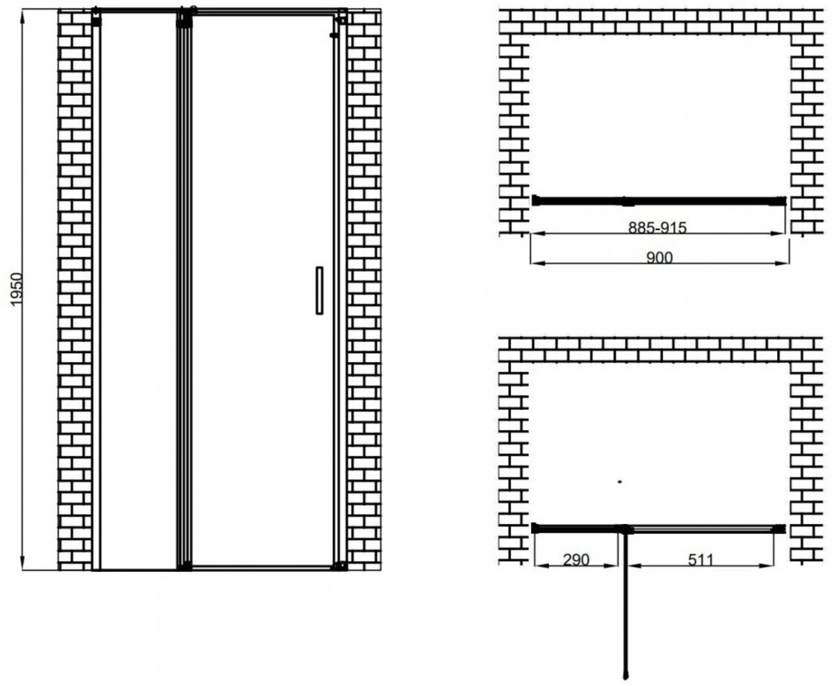 Душевая дверь Berges Legos LS-2 90x195 стекло прозрачное / профиль хром Душевая дверь Berges Legos LS-2 90x195 стекло прозрачное / профиль хром
