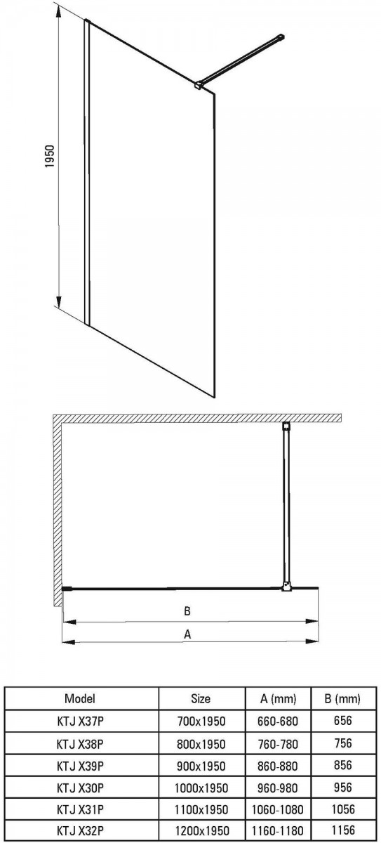 Душевая стенка Deante Prizma Walk-In KTJ_R31P 110x195 прозрачное стекло / профиль брашированное золото Душевая стенка Deante Prizma Walk-In KTJ_R31P 110x195 прозрачное стекло / профиль брашированное золото