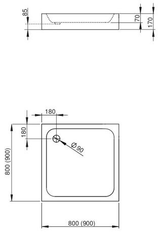 Душевой поддон Radaway Siros C900 Compact 90х90х17 Душевой поддон Radaway Siros C900 Compact 90х90х17