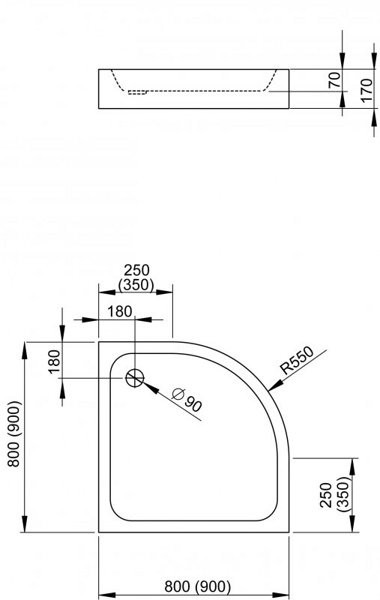 Душевой поддон Radaway Siros A900 Compact 90х90х17 Душевой поддон Radaway Siros A900 Compact 90х90х17