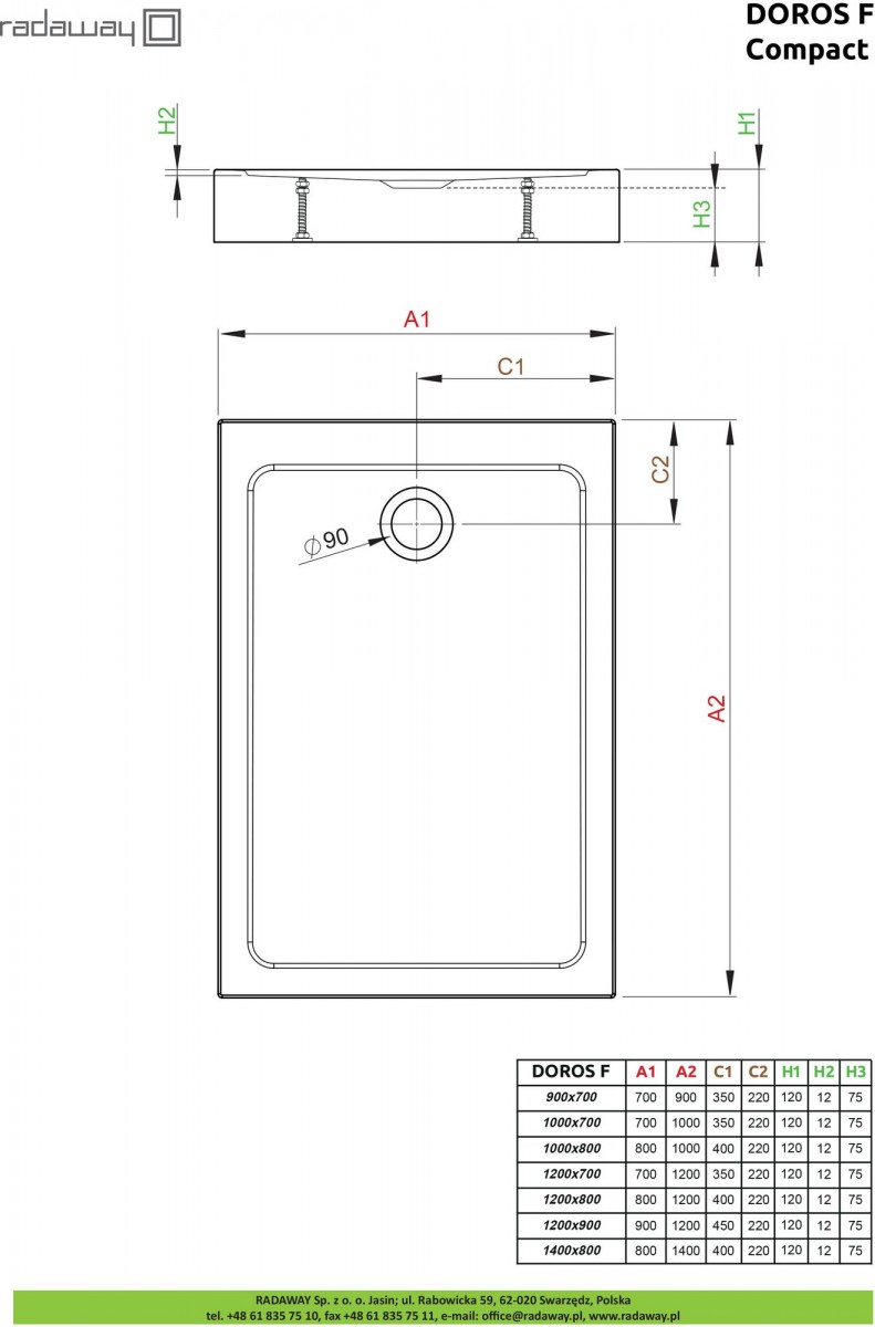 Душевой поддон Radaway Doros F Compact 120x90 Stone Anthracite Душевой поддон Radaway Doros F Compact 120x90 Stone Anthracite