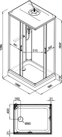 Душевая кабина Triton Квадро 100x80 А Полосы, ДН4 Душевая кабина Triton Квадро 100x80 А Полосы, ДН4