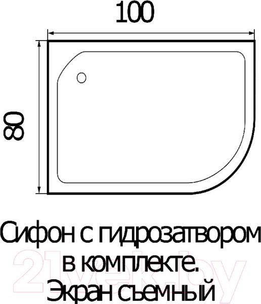 Душевой поддон Wemor 100/80/24 L Душевой поддон Wemor 100/80/24 L