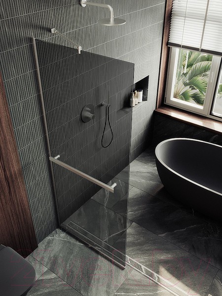 Душевая стенка MaybahGlass 195x89 / MGD-735-5у (графитовое стекло/хром матовый) Душевая стенка MaybahGlass 195x89 / MGD-735-5у (графитовое стекло/хром матовый)