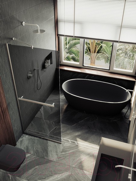 Душевая стенка MaybahGlass 195x89 / MGD-735-5у (графитовое стекло/хром матовый) Душевая стенка MaybahGlass 195x89 / MGD-735-5у (графитовое стекло/хром матовый)