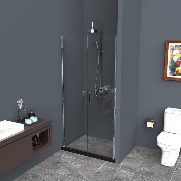 Душевая дверь BelBagno UNO-B-2-110-CH-Cr Душевая дверь BelBagno UNO-B-2-110-CH-Cr