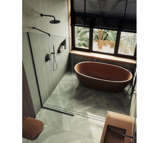 Душевая стенка MaybahGlass 195x89 / MGD-689-6у (прозрачное стекло/черный) Душевая стенка MaybahGlass 195x89 / MGD-689-6у (прозрачное стекло/черный)