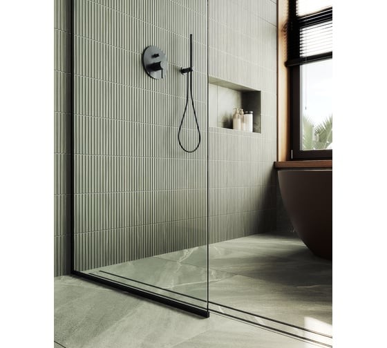 Душевая стенка MaybahGlass 195x89 / MGD-689-6у (прозрачное стекло/черный) Душевая стенка MaybahGlass 195x89 / MGD-689-6у (прозрачное стекло/черный)