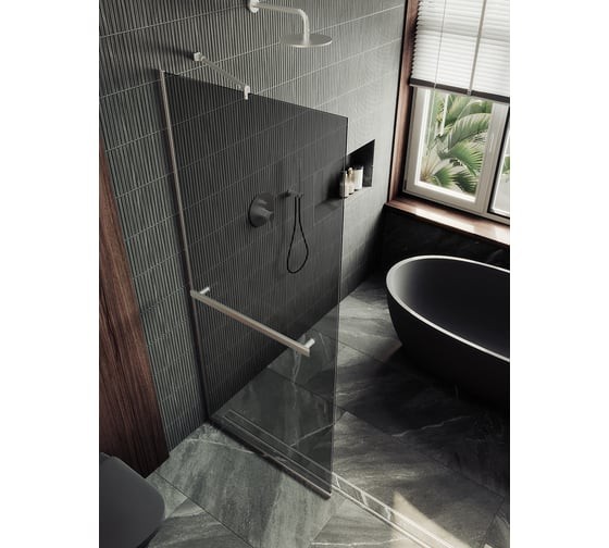 Душевая стенка MaybahGlass 195x89 / MGD-735-5у (графитовое стекло/хром матовый) Душевая стенка MaybahGlass 195x89 / MGD-735-5у (графитовое стекло/хром матовый)