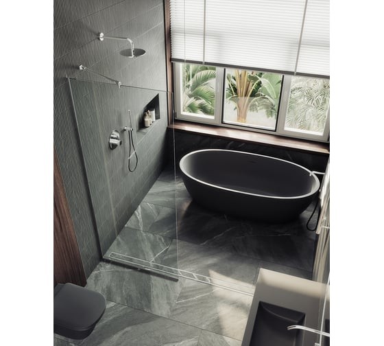 Душевая стенка MaybahGlass 195x109 / MGD-677-5у (прозрачное стекло/хром матовый) Душевая стенка MaybahGlass 195x109 / MGD-677-5у (прозрачное стекло/хром матовый)