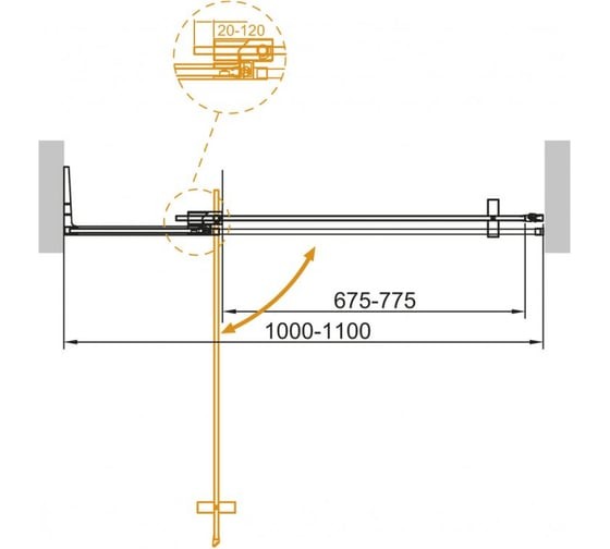 Душевая дверь Cezares SLIDER-B-1-100/110-GRIGIO-Cr Душевая дверь Cezares SLIDER-B-1-100/110-GRIGIO-Cr