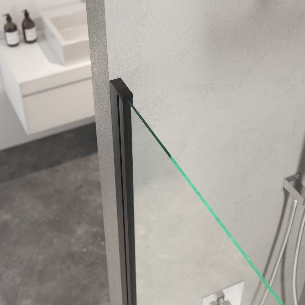 Шторка на ванну Berges River S Black 90x145 стекла прозрачные, профиль черный Шторка на ванну Berges River S Black 90x145 стекла прозрачные, профиль черный