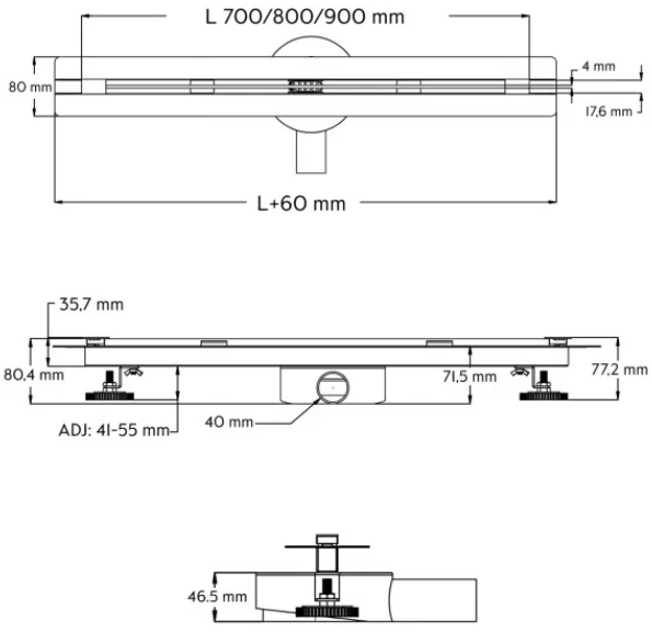 Душевой лоток Axus Super Slim 600 хром Душевой лоток Axus Super Slim 600 хром