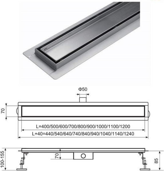Душевой трап Tim BAD454002 Душевой трап Tim BAD454002