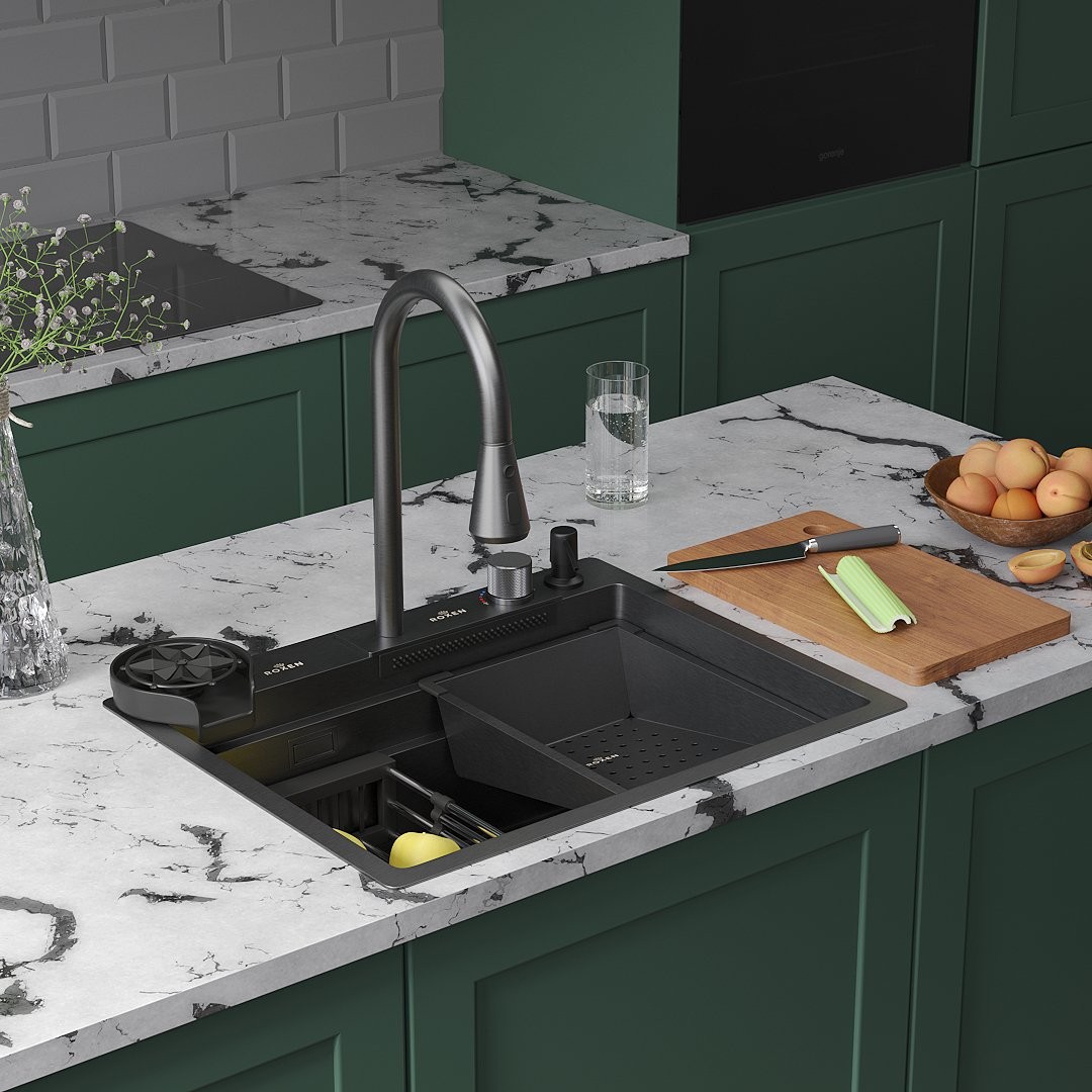 Кухонная мойка Roxen Stage Plus 560250-60B 60x48 графит Кухонная мойка Roxen Stage Plus 560250-60B 60x48 графит