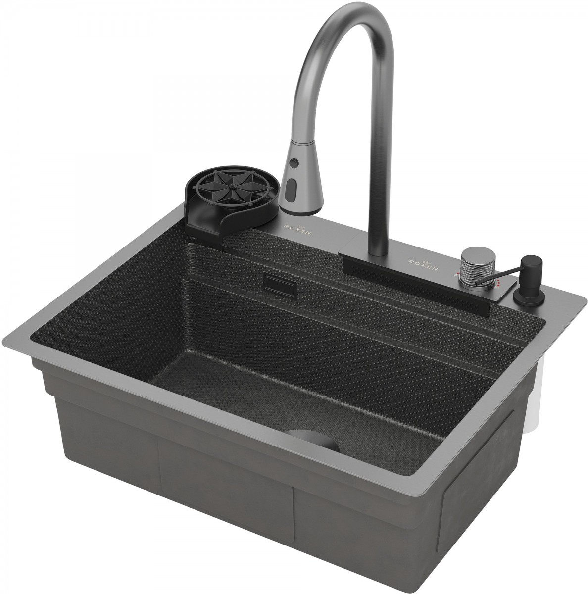 Кухонная мойка Roxen Stage Plus 560250-60-BS 60x48 текстурный графит Кухонная мойка Roxen Stage Plus 560250-60-BS 60x48 текстурный графит