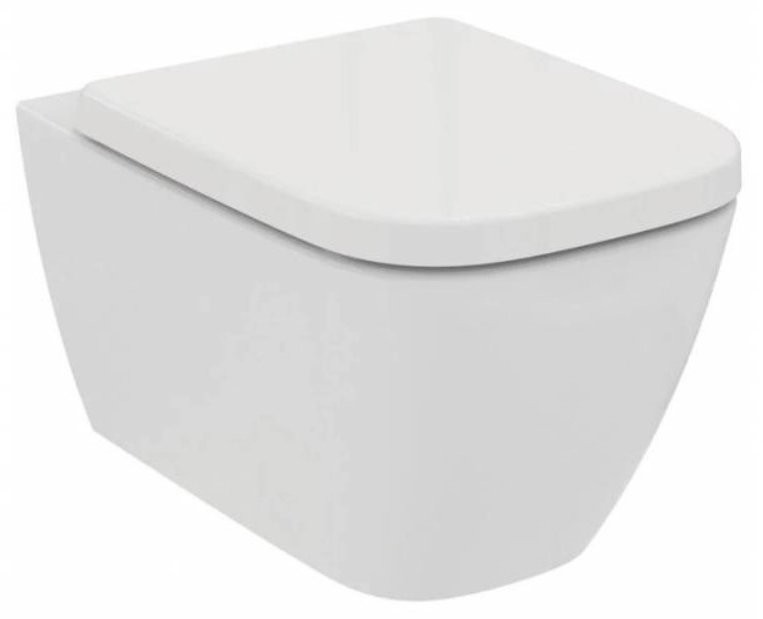 Подвесной унитаз Ideal Standard I.Life B T461401 с технологией RimLS+ (безободковый) с сиденьем SoftClose белый Подвесной унитаз Ideal Standard I.Life B T461401 с технологией RimLS+ (безободковый) с сиденьем SoftClose белый