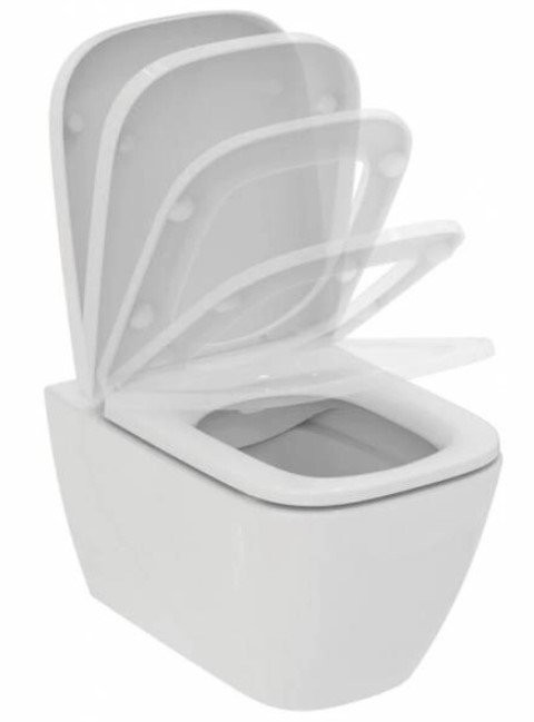 Подвесной унитаз Ideal Standard I.Life B T461401 с технологией RimLS+ (безободковый) с сиденьем SoftClose белый Подвесной унитаз Ideal Standard I.Life B T461401 с технологией RimLS+ (безободковый) с сиденьем SoftClose белый