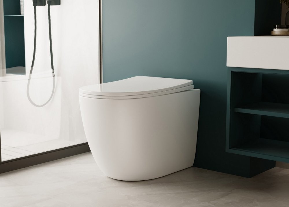 Унитаз приставной Abber Bequem AC1111TMW 36x56 сиденье Duroplast, микролифт, белый матовый (смыв торнадо) Унитаз приставной Abber Bequem AC1111TMW 36x56 сиденье Duroplast, микролифт, белый матовый (смыв торнадо)