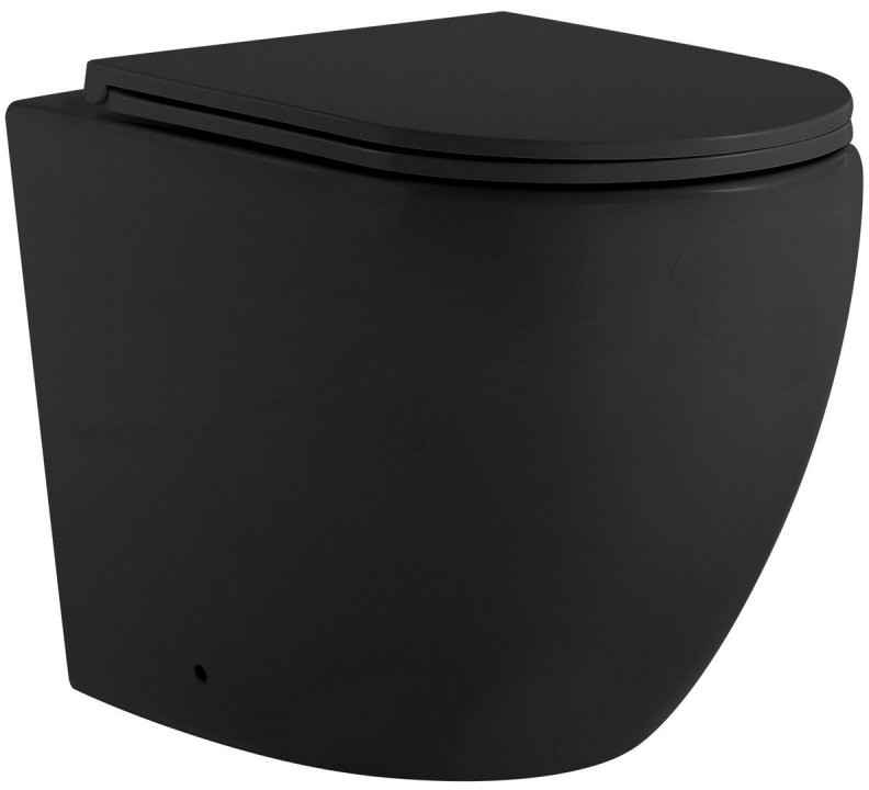 Унитаз приставной Abber Bequem AC1111TMB 36x56 сиденье Duroplast, микролифт, черный матовый (смыв торнадо) Унитаз приставной Abber Bequem AC1111TMB 36x56 сиденье Duroplast, микролифт, черный матовый (смыв торнадо)