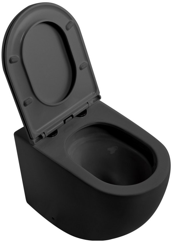 Унитаз приставной Abber Bequem AC1111TMB 36x56 сиденье Duroplast, микролифт, черный матовый (смыв торнадо) Унитаз приставной Abber Bequem AC1111TMB 36x56 сиденье Duroplast, микролифт, черный матовый (смыв торнадо)