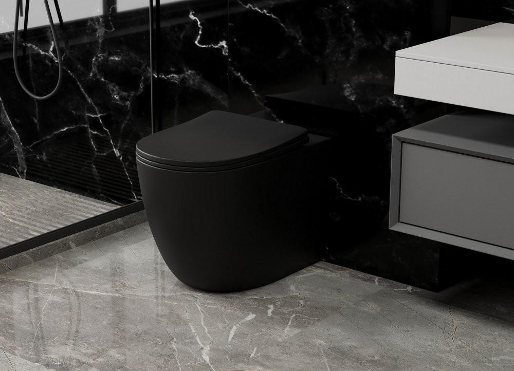 Унитаз приставной Abber Bequem AC1111TMB 36x56 сиденье Duroplast, микролифт, черный матовый (смыв торнадо) Унитаз приставной Abber Bequem AC1111TMB 36x56 сиденье Duroplast, микролифт, черный матовый (смыв торнадо)