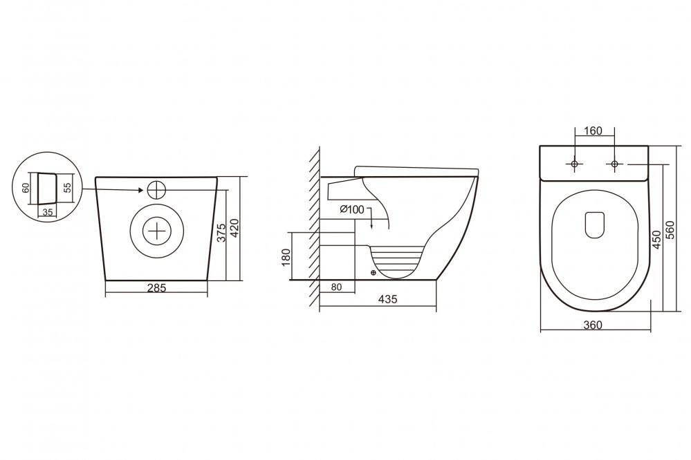Унитаз приставной Abber Bequem AC1111T 36x56 сиденье Duroplast, микролифт, белый (смыв торнадо) Унитаз приставной Abber Bequem AC1111T 36x56 сиденье Duroplast, микролифт, белый (смыв торнадо)