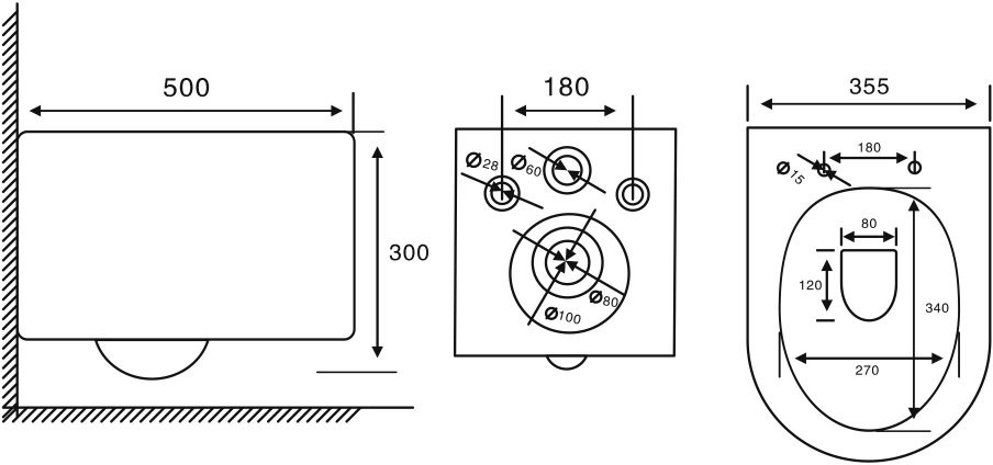 Унитаз подвесной Abber Bequem AC1129 безободковый белый (смыв торнадо) Унитаз подвесной Abber Bequem AC1129 безободковый белый (смыв торнадо)