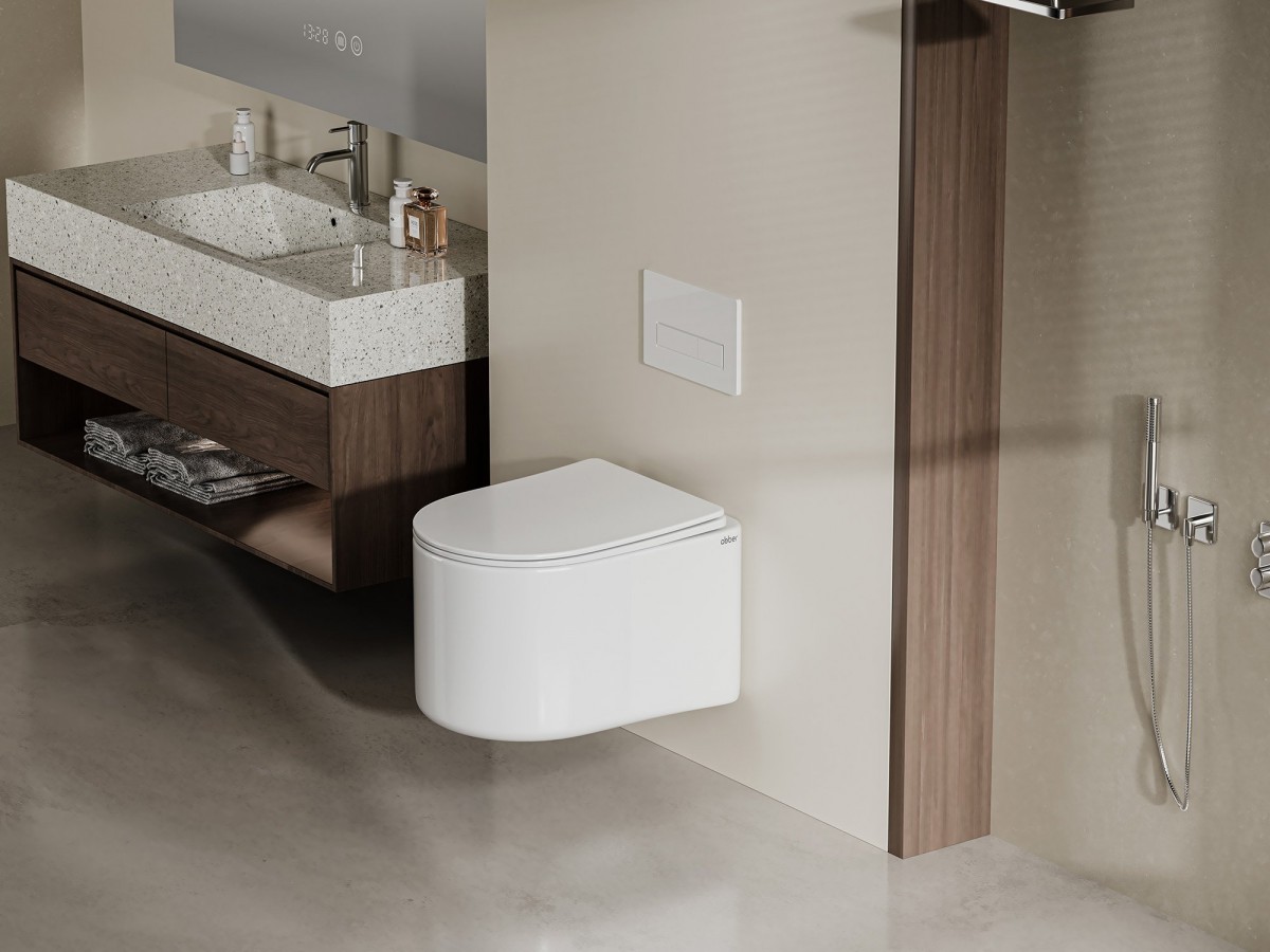 Унитаз подвесной Abber Bequem AC1129 безободковый белый (смыв торнадо) Унитаз подвесной Abber Bequem AC1129 безободковый белый (смыв торнадо)