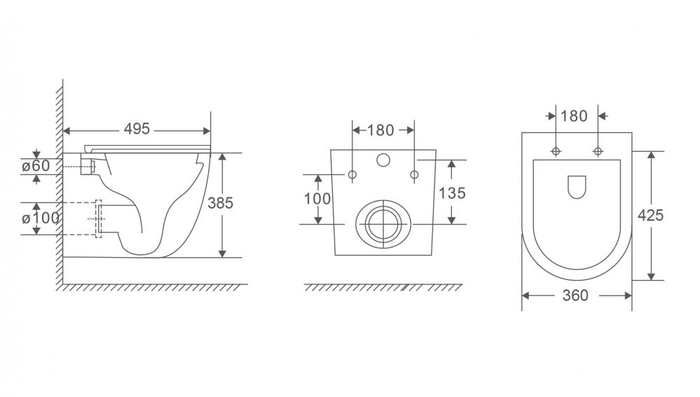 Унитаз подвесной Abber Bequem AC1131TC с закрытым дном Унитаз подвесной Abber Bequem AC1131TC с закрытым дном