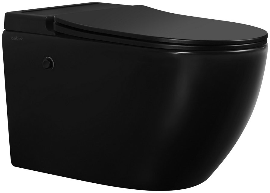 Унитаз подвесной Abber Bequem AC1108PMB 36x58 черный матовый SoftClose с импульсным смывом Унитаз подвесной Abber Bequem AC1108PMB 36x58 черный матовый SoftClose с импульсным смывом