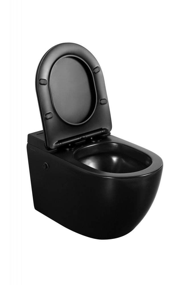 Унитаз подвесной Abber Bequem AC1108PMB 36x58 черный матовый SoftClose с импульсным смывом Унитаз подвесной Abber Bequem AC1108PMB 36x58 черный матовый SoftClose с импульсным смывом