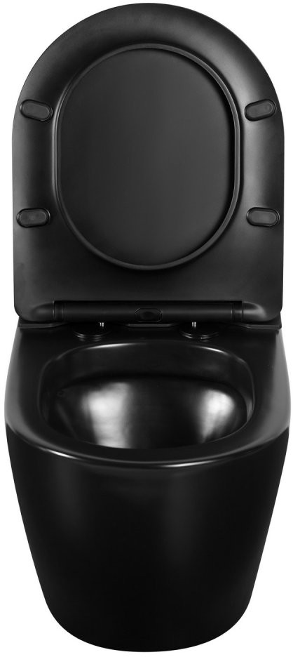 Унитаз подвесной Abber Bequem AC1108PMB 36x58 черный матовый SoftClose с импульсным смывом Унитаз подвесной Abber Bequem AC1108PMB 36x58 черный матовый SoftClose с импульсным смывом