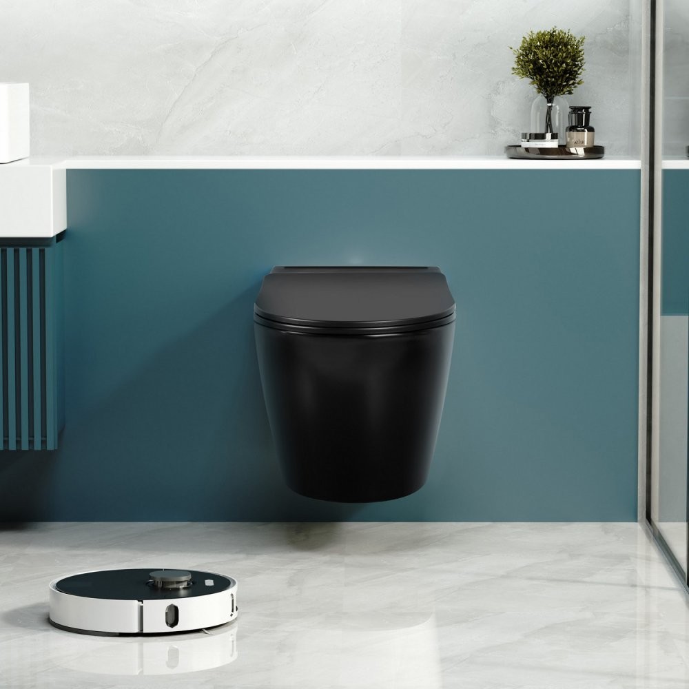 Унитаз подвесной Abber Bequem AC1108PMB 36x58 черный матовый SoftClose с импульсным смывом Унитаз подвесной Abber Bequem AC1108PMB 36x58 черный матовый SoftClose с импульсным смывом