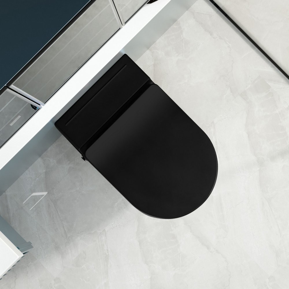 Унитаз подвесной Abber Bequem AC1108PMB 36x58 черный матовый SoftClose с импульсным смывом Унитаз подвесной Abber Bequem AC1108PMB 36x58 черный матовый SoftClose с импульсным смывом