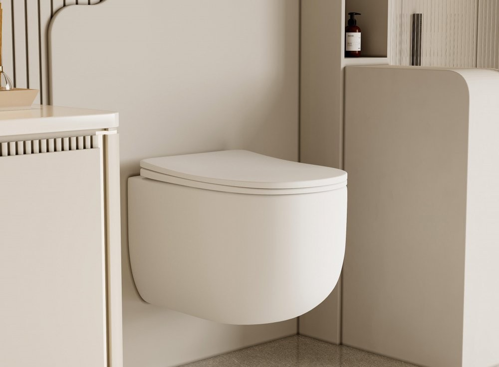 Унитаз подвесной Abber Bequem AC1104TMW 36x53 безободковый SoftClose белый матовый (смыв торнадо) Унитаз подвесной Abber Bequem AC1104TMW 36x53 безободковый SoftClose белый матовый (смыв торнадо)