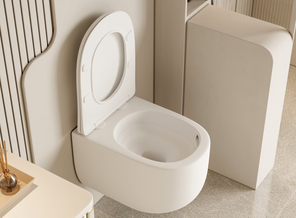 Унитаз подвесной Abber Bequem AC1104TMW 36x53 безободковый SoftClose белый матовый (смыв торнадо) Унитаз подвесной Abber Bequem AC1104TMW 36x53 безободковый SoftClose белый матовый (смыв торнадо)