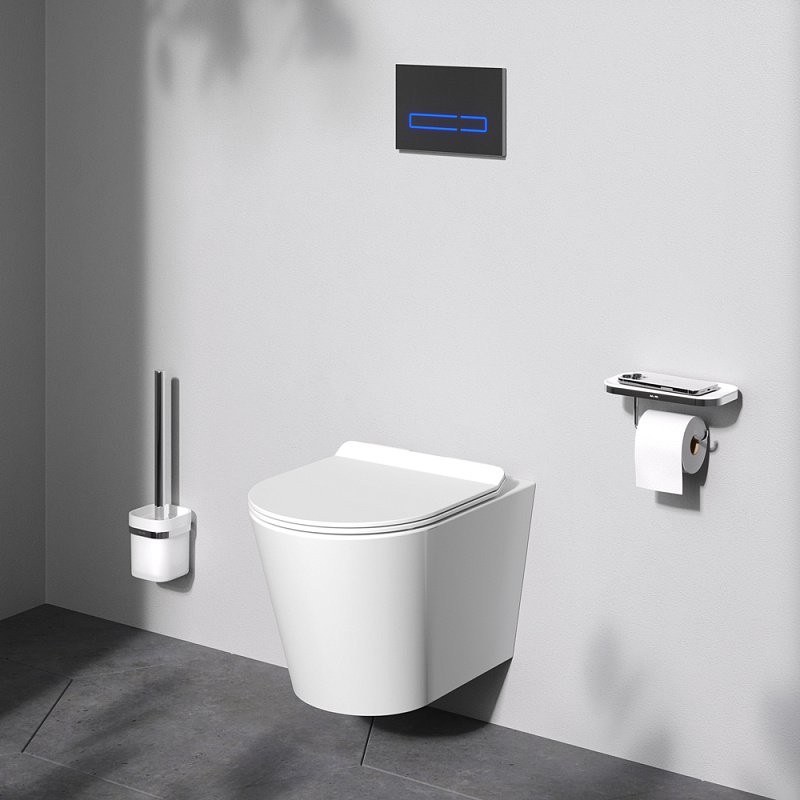 Унитаз подвесной AM.PM Sunny Flashclean C85C1701SC с сиденьем, безободковый, белый Унитаз подвесной AM.PM Sunny Flashclean C85C1701SC с сиденьем, безободковый, белый