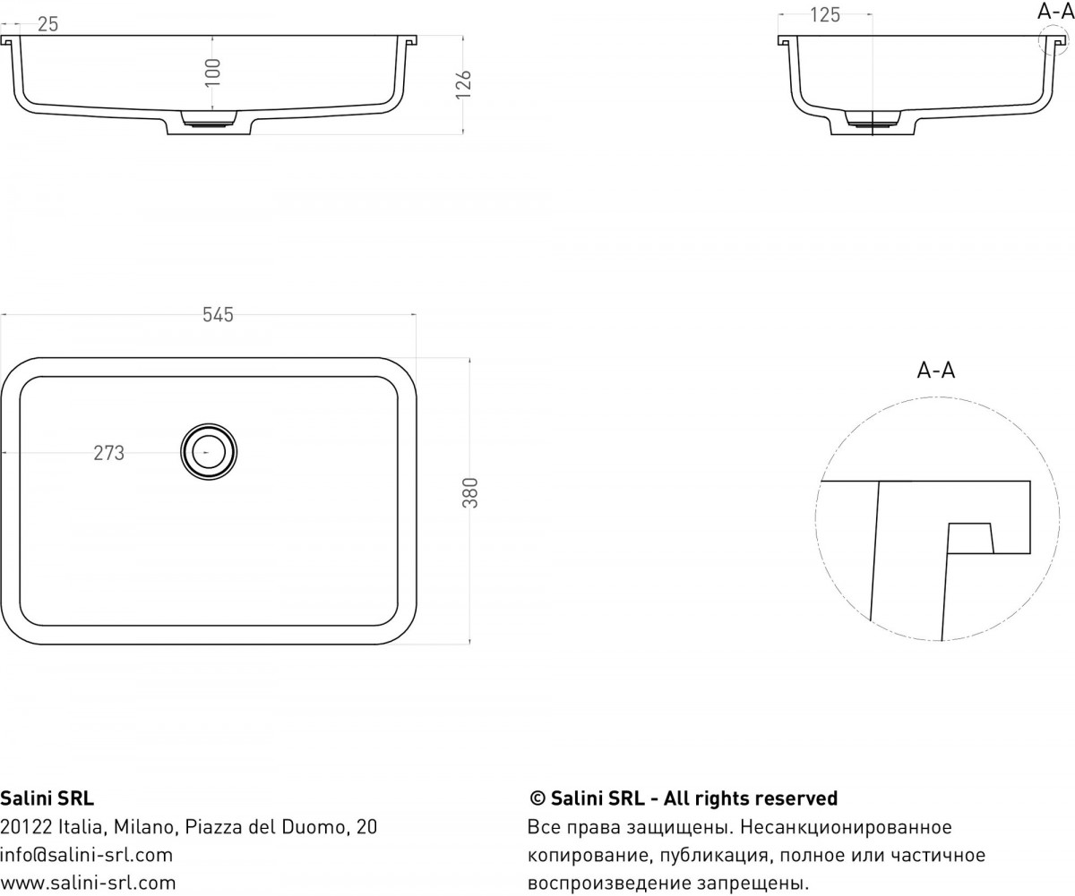 Умывальник Salini Marea 09 S-Stone 1802209M 54,5x38 белый матовый Умывальник Salini Marea 09 S-Stone 1802209M 54,5x38 белый матовый
