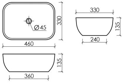 Умывальник UnicoPureza Up 45,5x32,5 белый глянец Умывальник UnicoPureza Up 45,5x32,5 белый глянец