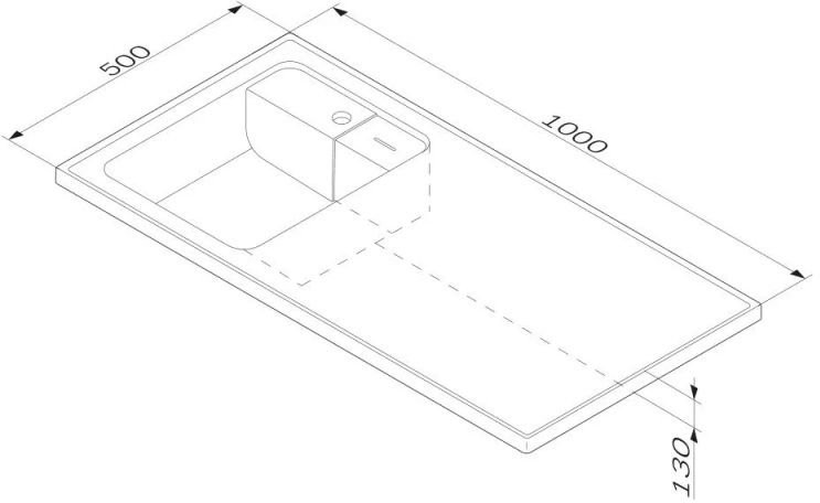 Умывальник AM.PM X-Joy 100 см левый, белый глянец Умывальник AM.PM X-Joy 100 см левый, белый глянец
