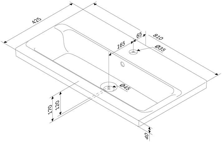 Умывальник встраиваемый AM.PM GEM 80 см белый глянец Умывальник встраиваемый AM.PM GEM 80 см белый глянец