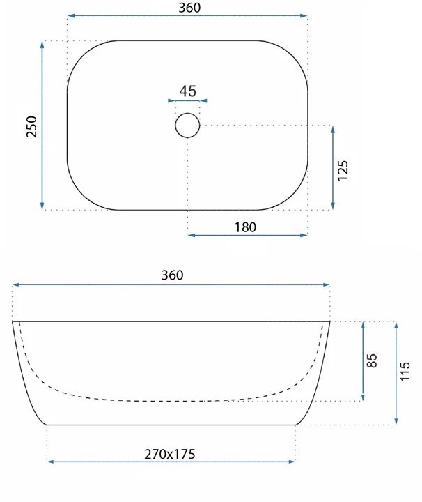 Умывальник накладной Rea Belinda Mini Stone Matt U3321 36x25 под мрамор Умывальник накладной Rea Belinda Mini Stone Matt U3321 36x25 под мрамор